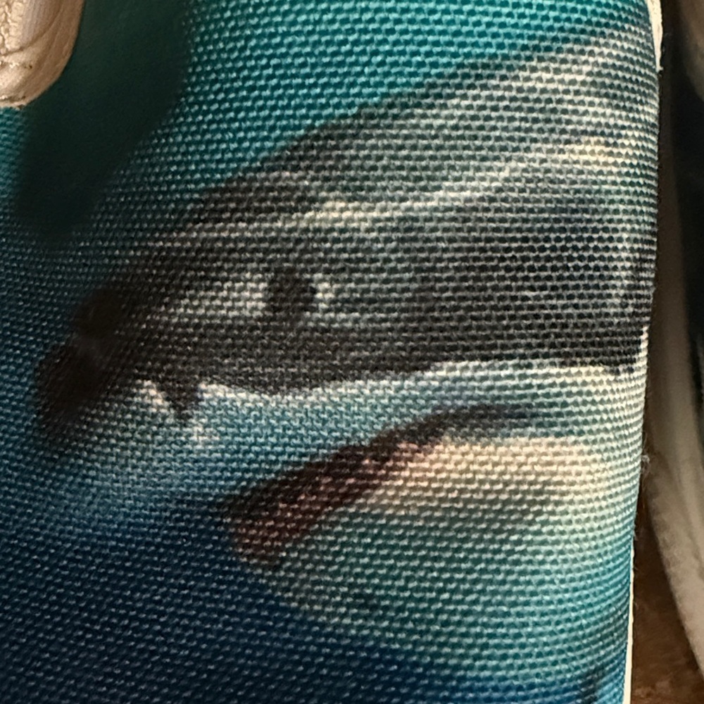 Aqua Shark Print Slip-On Sneakers-worn once - Picture 7 of 9